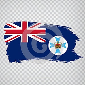 Flag of  Queensland brush strokes. FlagÃÂ State of Queensland on transparent background photo